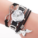 Watches For Women Luxury Silver Heart Pendant Leather Belt Quartz Clock Ladies Wrist Watch Bracelet Zegarek Damski