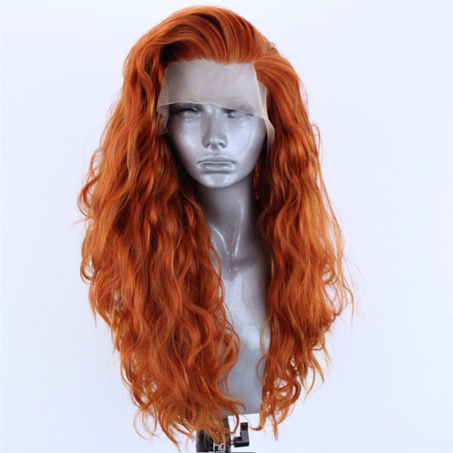 Xpoko Long Lace Wigs for Women Hair Synthetic Lace Front Wig Natural Wave Wigs Side Part Cosplay Wig High Temperature Fiber