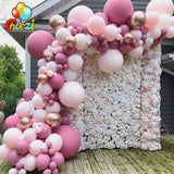 Xpoko New Pink Latex Balloons Garland Arch Kit  Chrome Rose Gold Globos Background Wedding Birthday Party Decorations Kids Baby Shower