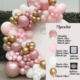 Xpoko New Pink Latex Balloons Garland Arch Kit  Chrome Rose Gold Globos Background Wedding Birthday Party Decorations Kids Baby Shower