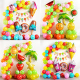 Xpoko Balloon Arch fruit Garland Chrome Metallic Balloons Pink Globos Happy Birthday Summer Party Decorations Wedding Baby shower