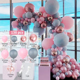 Xpoko 164pcs Balloon Arch Kit Garland Rose Gold Chrome Balloons Pink Globos Happy Birthday Party Decorations Wedding Baby shower
