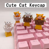 Keys For Mechanical Keyboard Keycaps Artisan Anime Pink Kawaii Keycap Accessories PBT Axis Cherry MX Custom Diy Cute Cat Key Cap