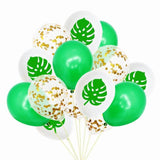 12pcs Palm Leaf Latex Balloon Tropical Party Decor Green Leaves Balloons Wedding Hawaiian Party Aloha Birthday Balloons Globos