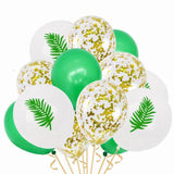 12pcs Palm Leaf Latex Balloon Tropical Party Decor Green Leaves Balloons Wedding Hawaiian Party Aloha Birthday Balloons Globos
