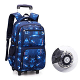 Back to school Teens School Backpack Removable Children School Bags With 2 Wheels Kid Boys Girls Trolley Schoolbag Luggage Wheeled Book Bag