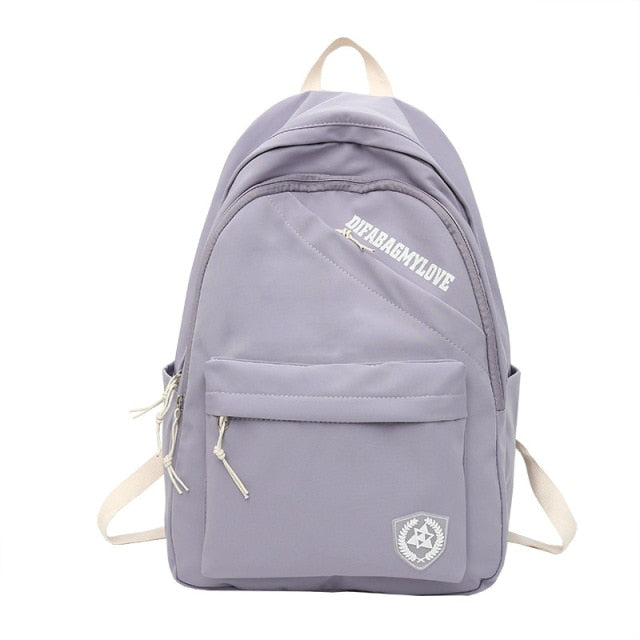 Trendy Women Backpack Cute Letter Design School Bag for Teenager Girls Fashion Rucksack Waterproof Lady Travel Mochila