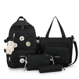 Back to school 4 pcs set Women's backpack kawaii school bags for girls mochila