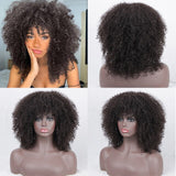 14inch Afro Kinky Curly Wig Short Mixed Brown Blonde Wig Synthetic Wigs for Black Women Heat Resistant Fiber Hair