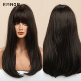 Xpoko Blonde Straight Wig With Bangs Lolita Bobo Hair Wigs Cosplay Natural Heat Resistant Synthetic Wigs for Women Daily Wigs