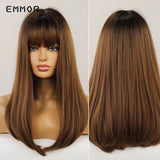 Xpoko Blonde Straight Wig With Bangs Lolita Bobo Hair Wigs Cosplay Natural Heat Resistant Synthetic Wigs for Women Daily Wigs