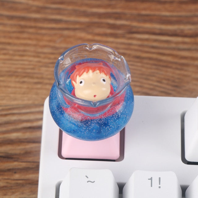 1pc Handmade Customized Personality Key Cap Mechanical Keyboard Keycap For Beautiful Girl Cartoon Pink Fish Tank Keycaps ESC Key