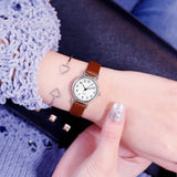 Vintage Leather Strap Band Women Small Watches Designer Pointer Simple Number Dial Ladies Quartz  Analog Clock Wristwatches