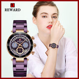Hot Reward Women's Wristwatch Fashion Waterproof Travel Date Timepiece Girls Watch Casual Wrist Watch for Women Quartz Watches