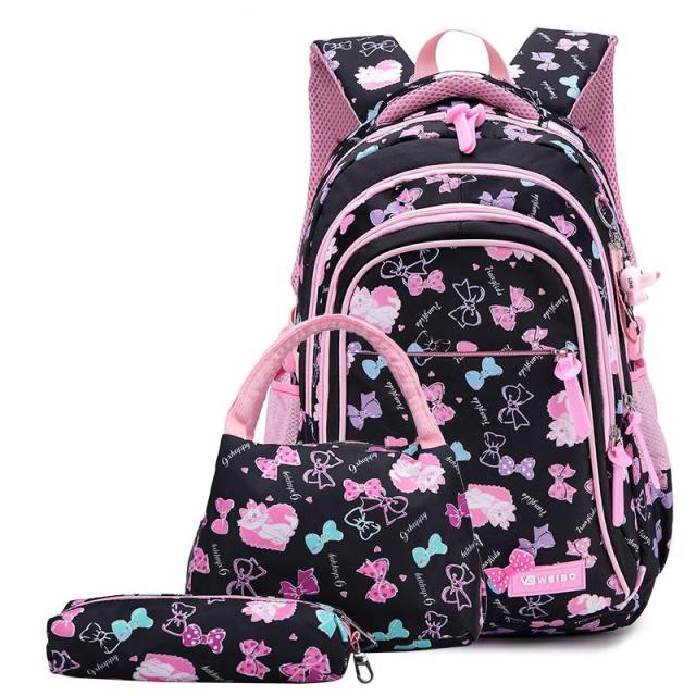 Back to school Children's school backpack and lunch box set 3 piece school bag for girls Waterproof Schoolbag Large Capacity kids bookbag 2021