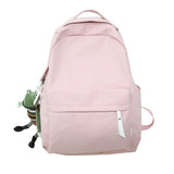 Back to school New Solid Color Backpack Women Waterproof Nylon Cute School Bag Shoulder Student Bag Teenage Girls College Backpack