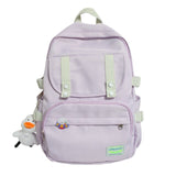 2022 New Simplicity Dormitory Wind Teenage Girl Student Bag Solid Color Women Rucksack Large Capacity Schoolbag Travel Backpack