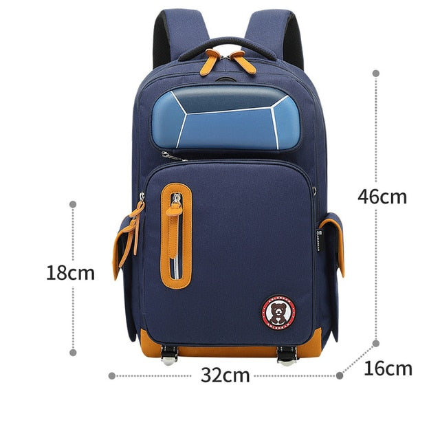 Creative Cartoon School Bag With Pencil Case Waterproof Multi-compartment School Backpack Large Capacity Children Bag