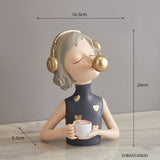 Nordic Home Decoration Bubble Girl Furnishings Fruit Plate Resin Character Model Bedroom Decor Accessories Living Room Gifts