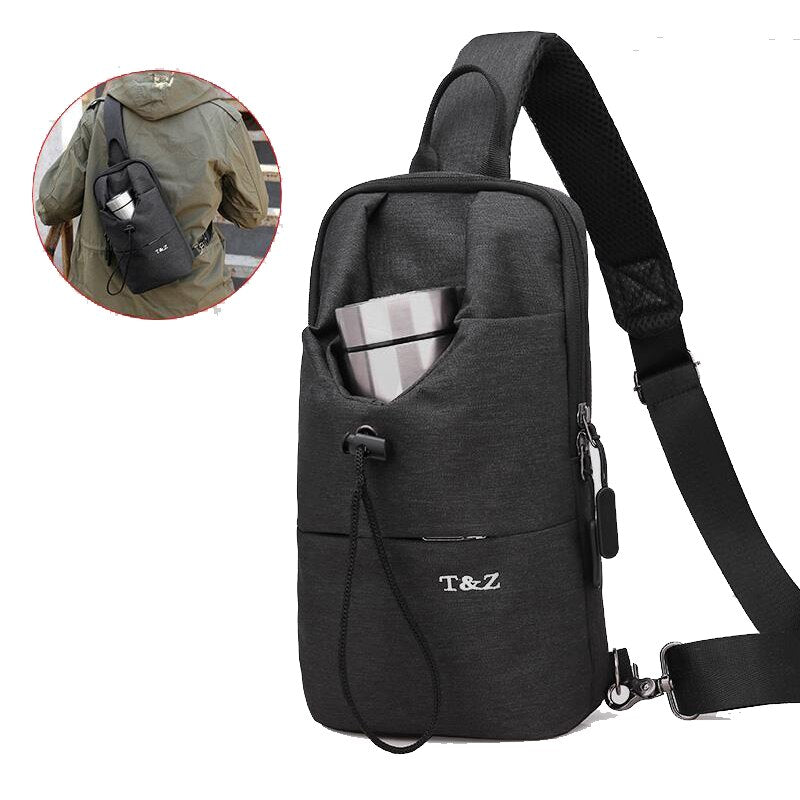 Chest bag men shoulder crossbody bag multifunctional Oxford waterproof Chest pack male casual small cross bag 2021