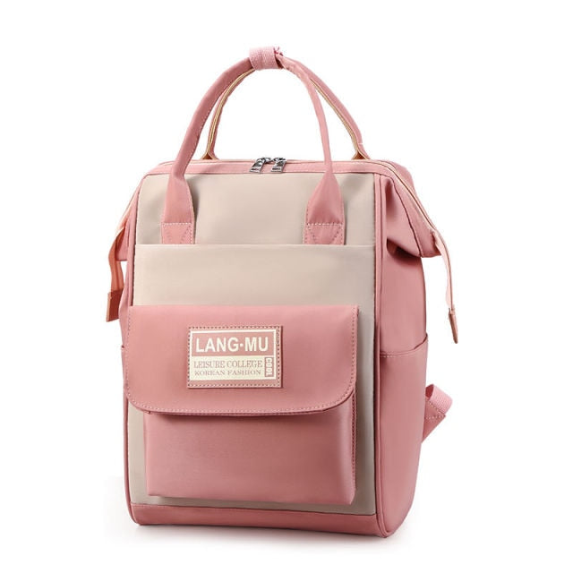 Waterproof Nylon Women Backpack School Bags for Teenage Girls Pink Big Capacity Bookbags Preppy Style Bag School Female 2020 New