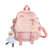 Solid Color Cute Girls Multi-function Small Backpack For Women 2021 Mini Bag School Kawaii Shoulders Rucksack Mochila Mujer