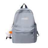 Solid Color Girls Waterproof Nylon Preppy Casual School Backpack Shoulders Mochila Female Embroidery Letters Kawaii Bolsa