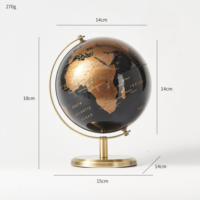 Home Decoration Accessories Modern Luxury Gold Globe Decoration Ornaments Study Living Room Decoration Accessories Educate Gift