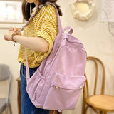 Female Kawaii College Bag Cotton Fabric Student Women Backpacks Cool Teenage Girl School Bag Cute Ladies Fashion Backpack Trendy