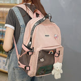 Girl Laptop Student Backpack Mesh Kawaii Ladies School Bag Book Women Cute Backpack Waterproof Nylon Female Harajuku Bag Fashion