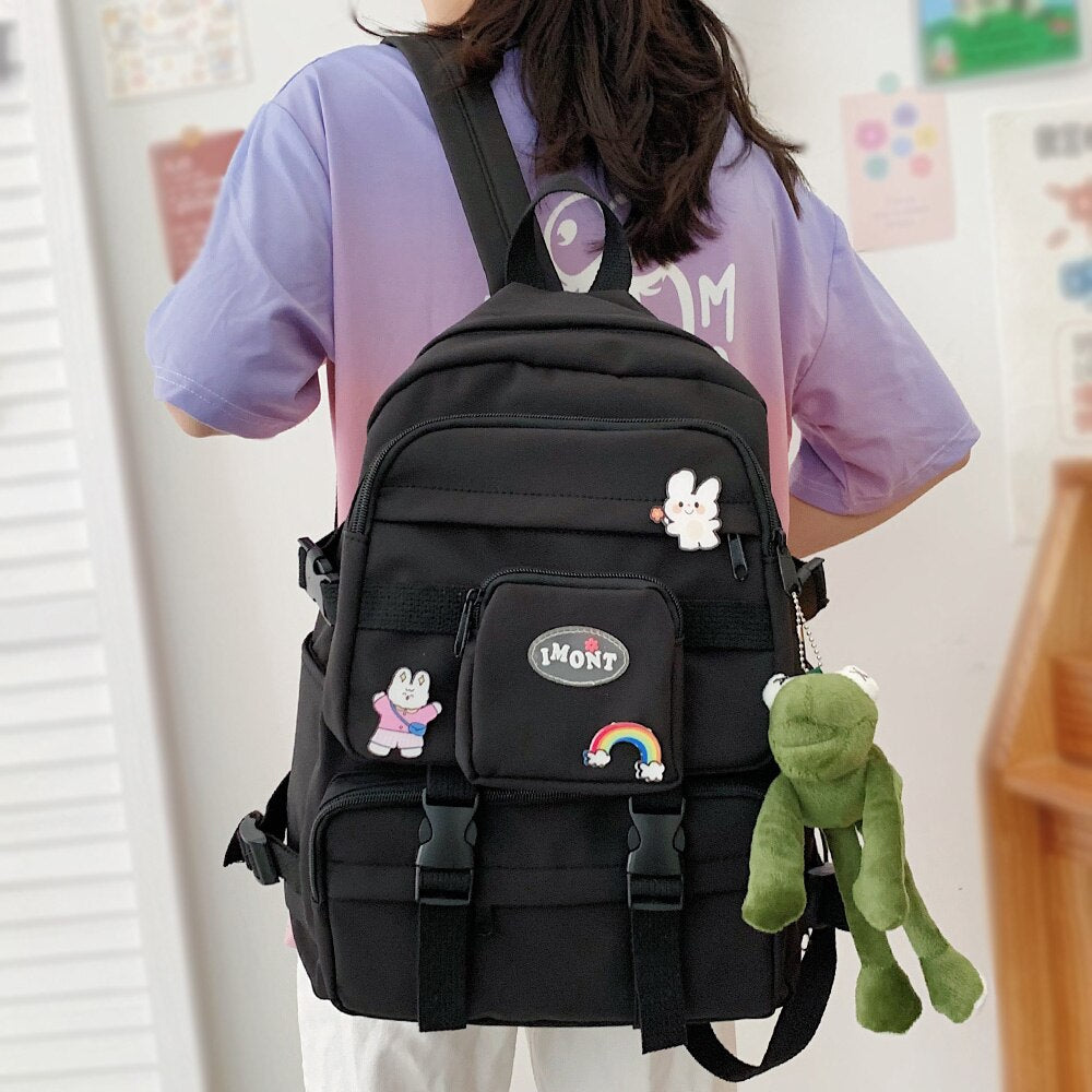 Fashion Ladies Harajuku Backpack Female Cute Bag Travel Kawaii  Student Teenage Backpack Laptop Girls College Trendy School Bags