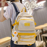 Laptop Student Female Backpack Fashion Cute Women Bag School Lady Travel Backpack Harajuku Girl Nylon Kawaii Bag Book Waterproof