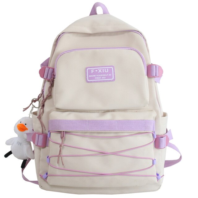 Laptop Student Female Backpack Fashion Cute Women Bag School Lady Travel Backpack Harajuku Girl Nylon Kawaii Bag Book Waterproof