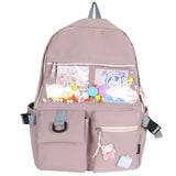 Clear waterproof Cute Backpack Jelly Female Fashion Bag New Girl Transparent Colorful Kawaii Backpack Women Student College Bags