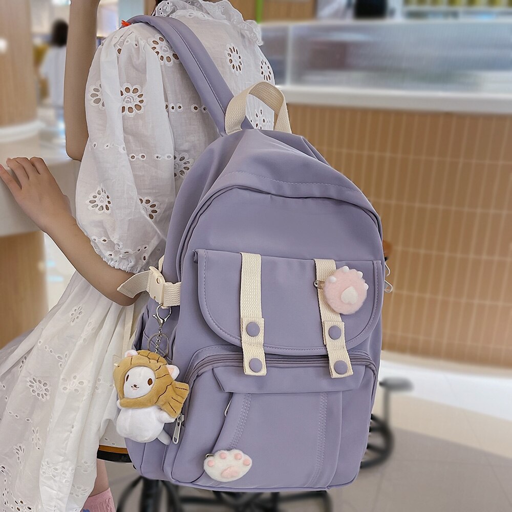 Female Kawaii Laptop Bags New Waterproof Women College Student Travel Backpack Cute Girl Fashion School Bag Nylon Lady Backpacks
