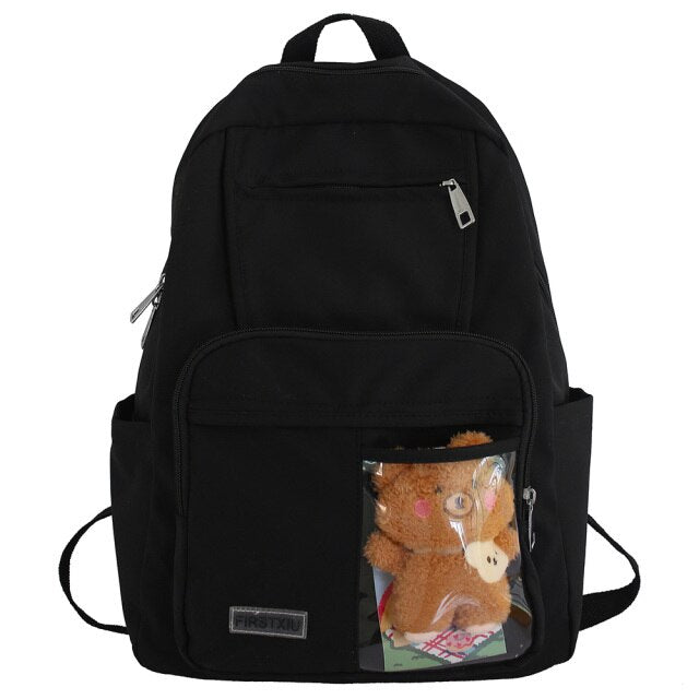 Female Student College Backpack Waterproof Cute Lady Clear School Bag Girl Laptop Kawaii Backpack Harajuku Transparent Women Bag