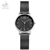 2022 SK Super Slim Sliver Mesh Stainless Steel Watches Women Top Brand Luxury Casual Clock Ladies Wrist Watch Relogio Feminino