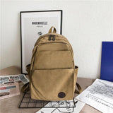 Fashion Women's Backpack Trendy Canvas Solid Color School Bags For Teenager Girls Large-capacity Waterproof Student Scoolbags