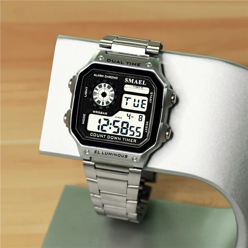 Top Watch Men Sport Digital Watches Chronograph Waterproof Watch Stainless Business Wristwatches Male Clock Relogio Masculino