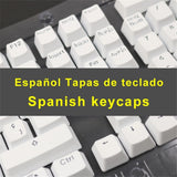 Spanish Keycaps For Mechanical Keyboard Compatible With MX Switches Double Shot Support Led Lighting Keycaps