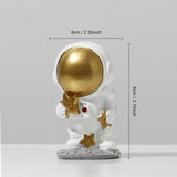 Mini Astronaut Sculptures Resin Figurines Modern Home Decor Miniatures Table Ornaments Children&#39;s Room Decoration Spaceman Gift