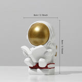 Mini Astronaut Sculptures Resin Figurines Modern Home Decor Miniatures Table Ornaments Children&#39;s Room Decoration Spaceman Gift