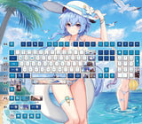 Genshin Impact Ganyu theme keycap mechanical keyboard cap game character keyboard cap cherry Profile PBT material 125 keys