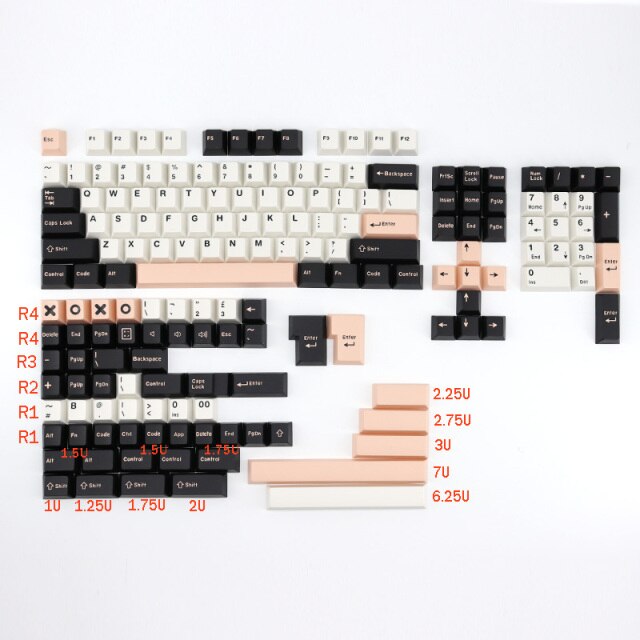 8008 Double Shot Keycaps Cherry profile ABS’ Keycap For MX Mechanical Keyboard ANSI ISO Layout 64 68 84 980m