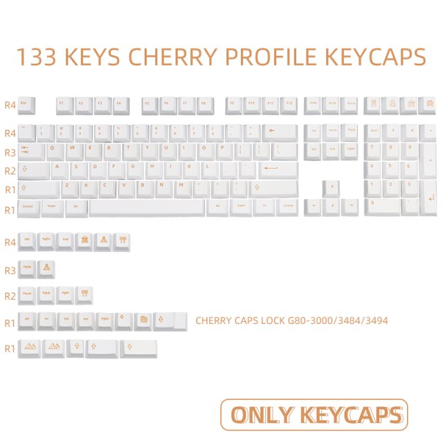 133 Keys PBT Keycaps civilization Dye Sub Keycap For GMK Cherry MX Switch gk61/64/68/84/tkl87/96/98/108 Mechanical Keyboard