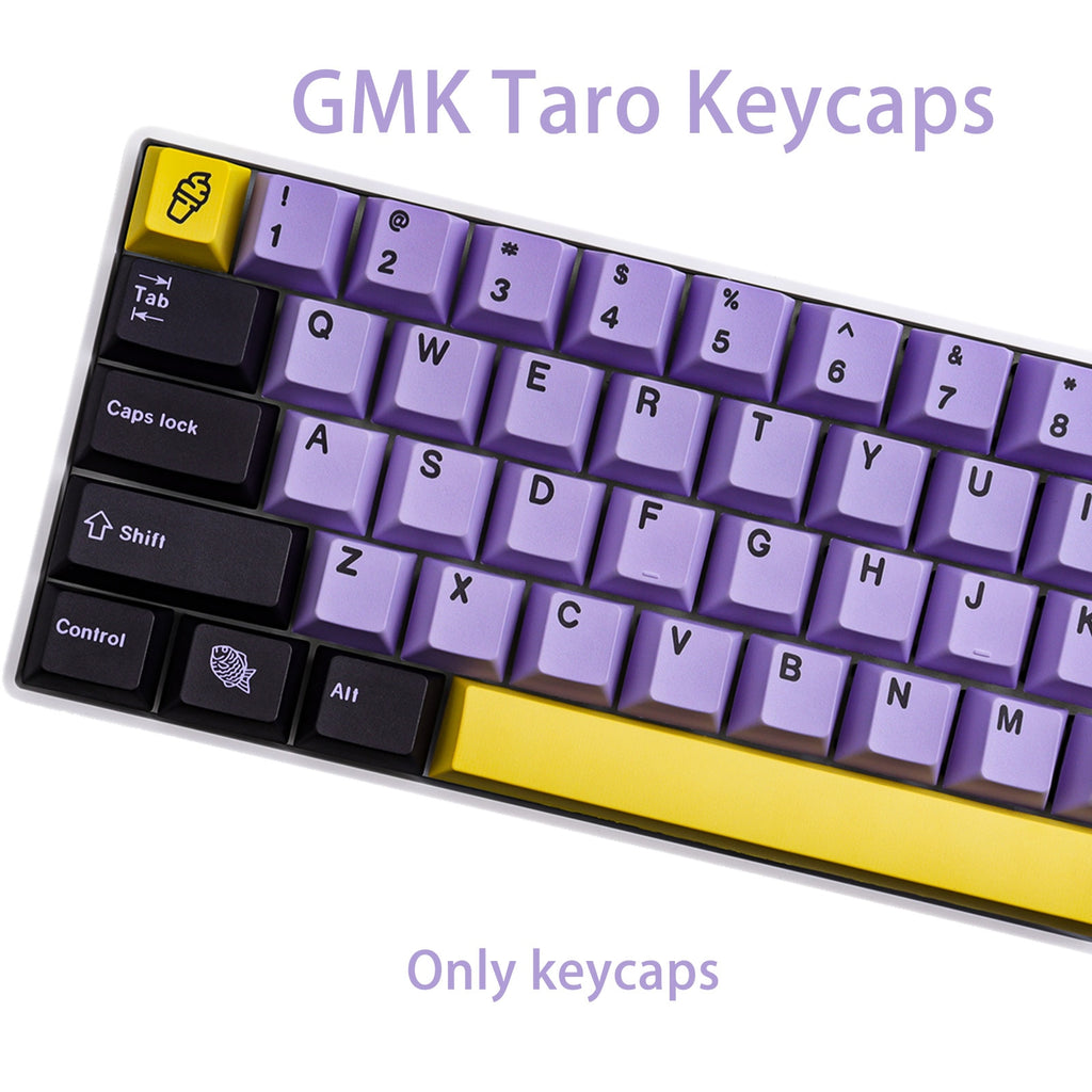 Taro PBT 130 Keys keycaps Cherry Profile DYE-SUB Personalized GMK Taro Keycaps For Mechanical Keyboard/Game mechanical keyb