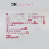 Mechanical Keyboard Keycaps GMK Sakura Cat 140 Keys Cherry PBT DYE- Sublimation Keycap With 1.25U 1.75U 2U Shift 7U Space Bar