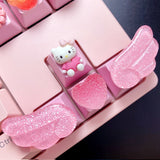 Xpoko  back to school Personalized Keycaps Wings Cute Translucent Keycaps for Mechanical Keyboard R4 Keys PBT Color Keycaps Key Caps Anime