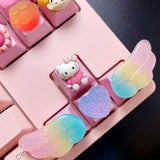 Xpoko  back to school Personalized Keycaps Wings Cute Translucent Keycaps for Mechanical Keyboard R4 Keys PBT Color Keycaps Key Caps Anime