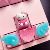 Xpoko  back to school Personalized Keycaps Wings Cute Translucent Keycaps for Mechanical Keyboard R4 Keys PBT Color Keycaps Key Caps Anime